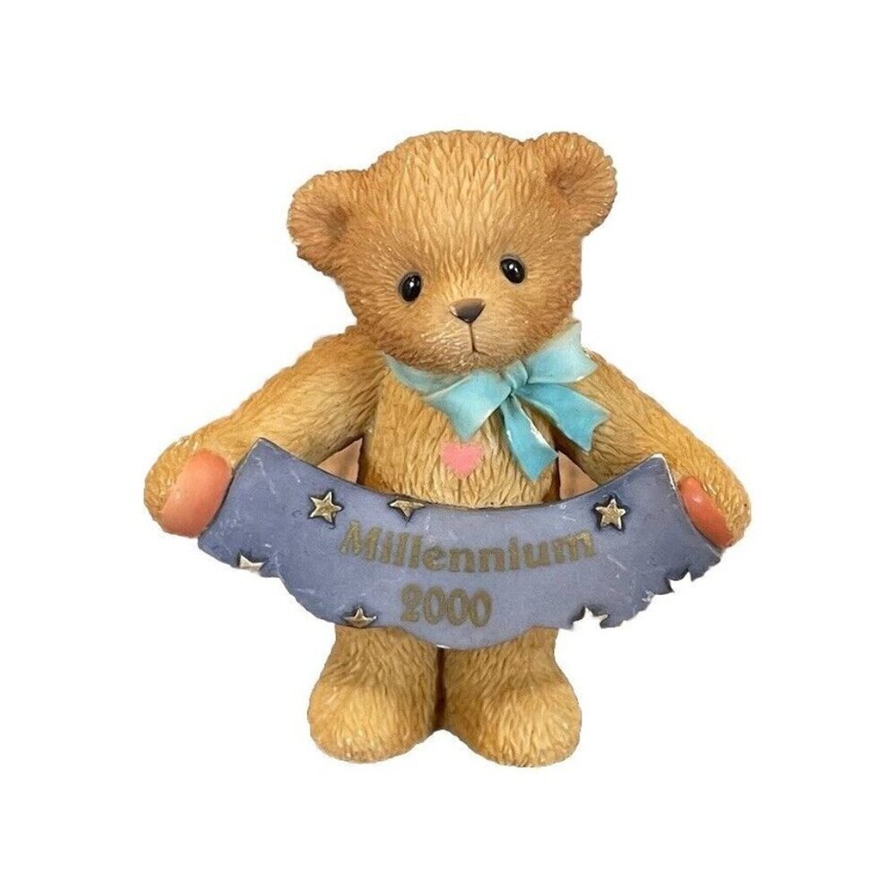 Cherished Teddies Millennium 2000 Banner Bear Figurine 663883A